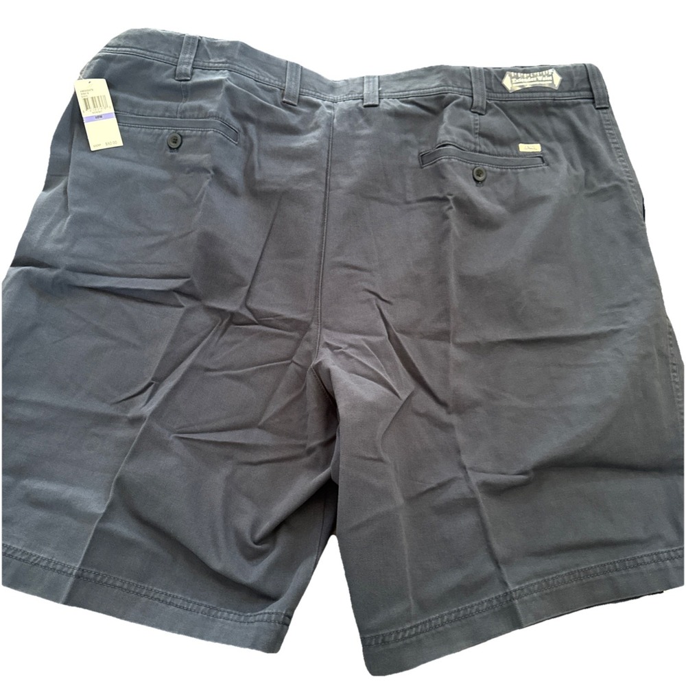 IZOD Saltwater Men's Big & Tall Chino Shorts Navy Blue Relaxed Classic Sz 48 NEW